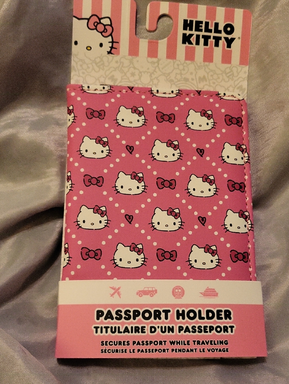 Hello Kitty Pink Passport Holder with Bow Pattern Li Lp